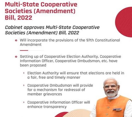 MULTI-STATE COOPERATIVE SOCIETIES (AMENDMENT) BILL, 2022 | IAS GYAN