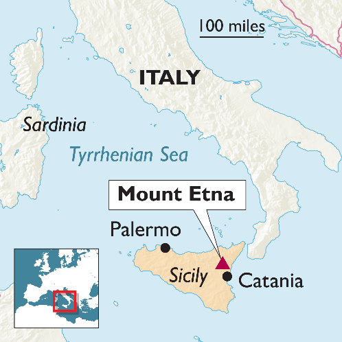 mount etna world map