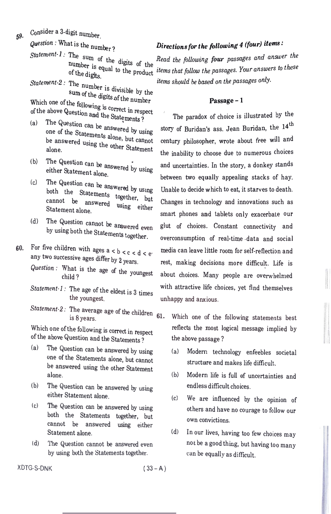 upsc csat 2023 question paper