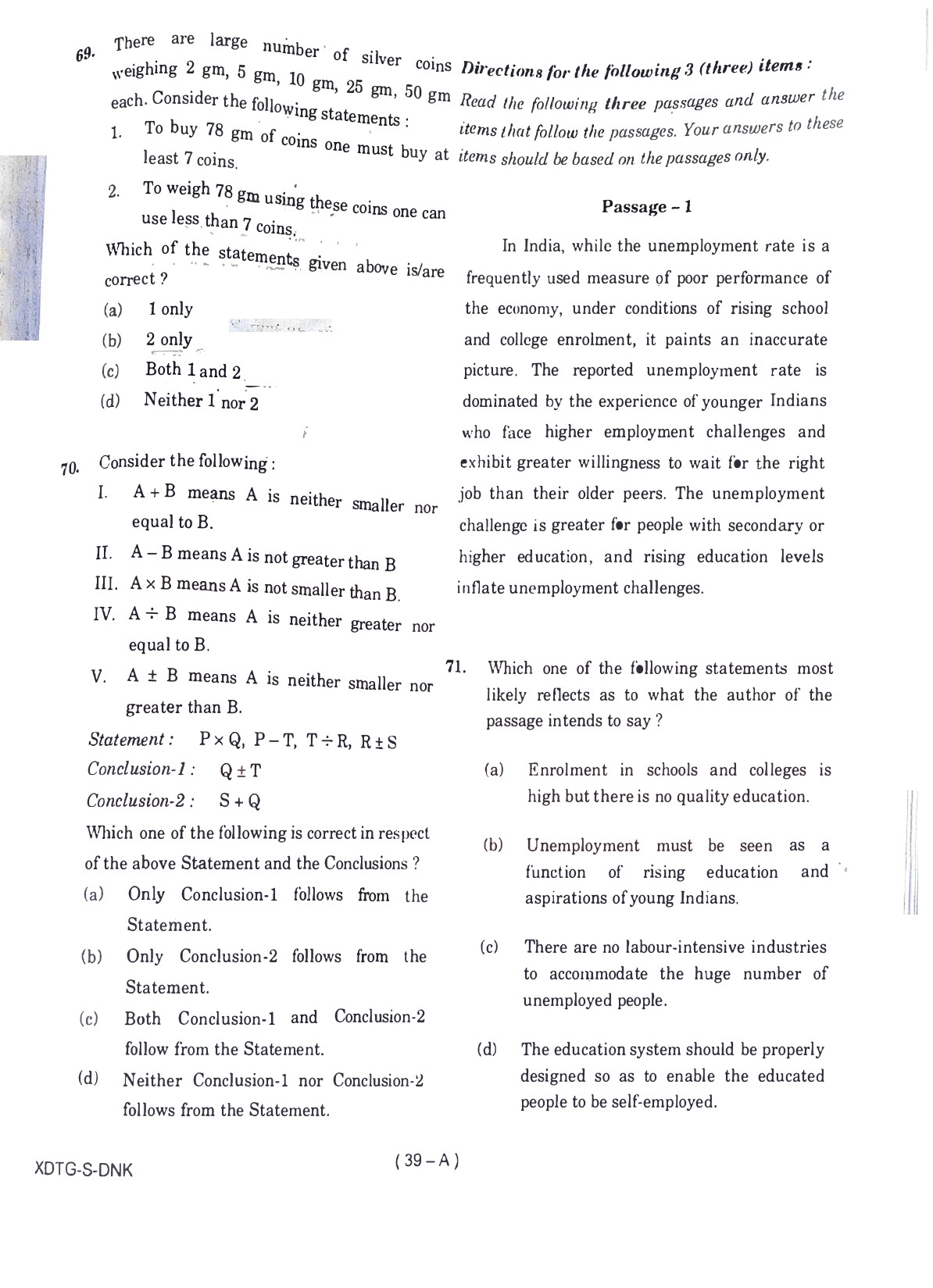 upsc csat 2023 question paper